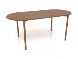 डाइनिंग टेबल DT 08 (गोल सिरे) (1825x819x754, लकड़ी की भूरी रोशनी)
