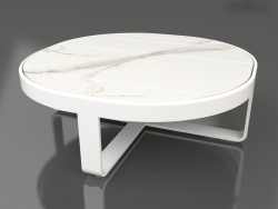 Table basse ronde Ø90 (DEKTON Aura, Blanc)