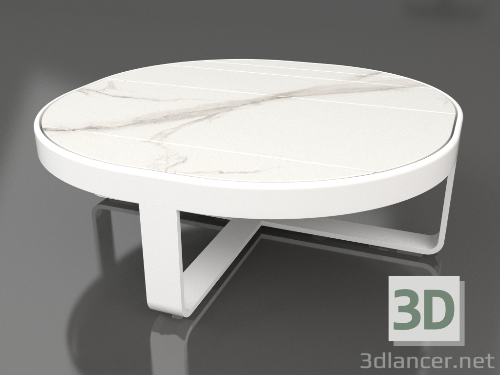 3d модель Кофейный столик круглый Ø90 (DEKTON Aura, White) – превью