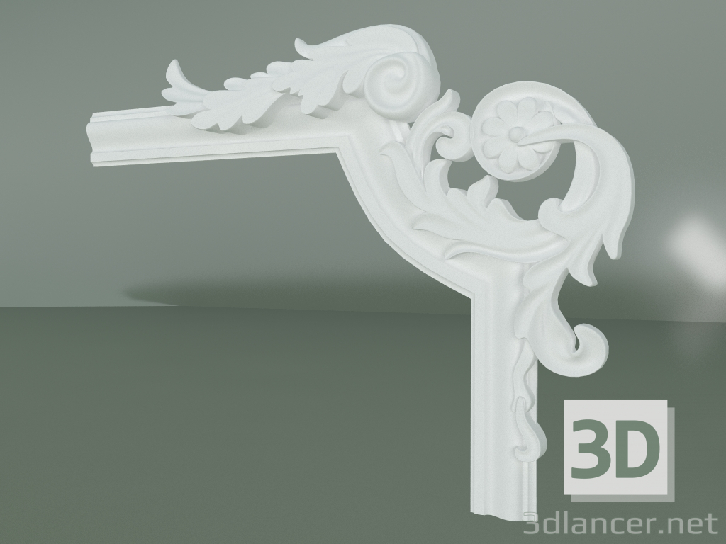 modello 3D Elemento decorativo in stucco ED020-2 - anteprima
