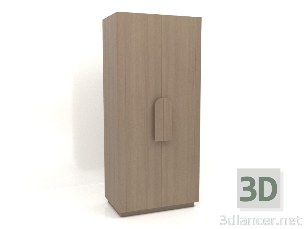 3d model Wardrobe MW 04 wood (option 2, 1000x650x2200, wood grey) - preview