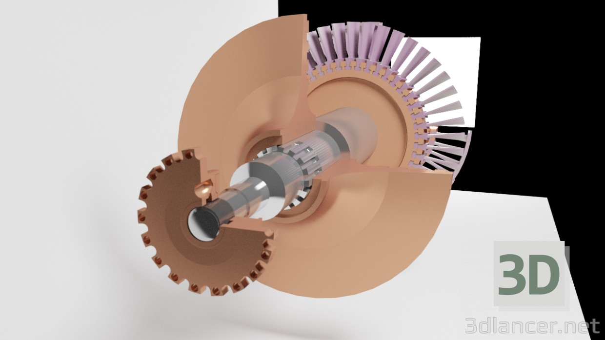 Turbosoplante 3D modelo Compro - render