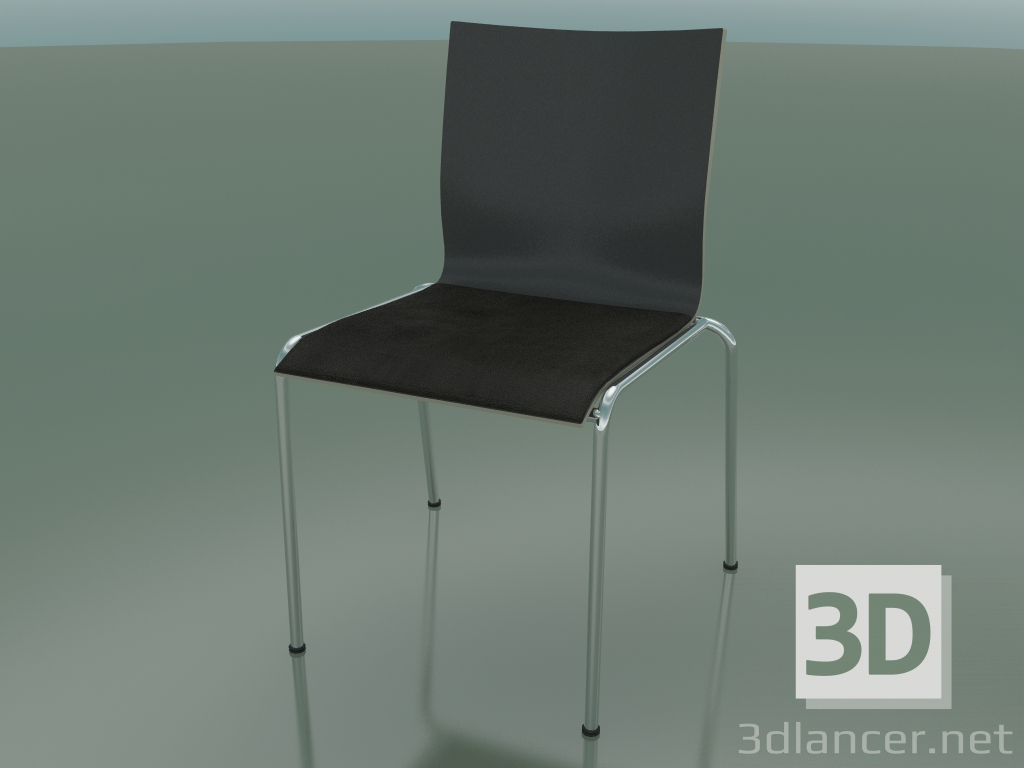 3D Modell Stuhl mit vier Beinen und extra Breite, mit Ledersitzbezug (121) - Vorschau