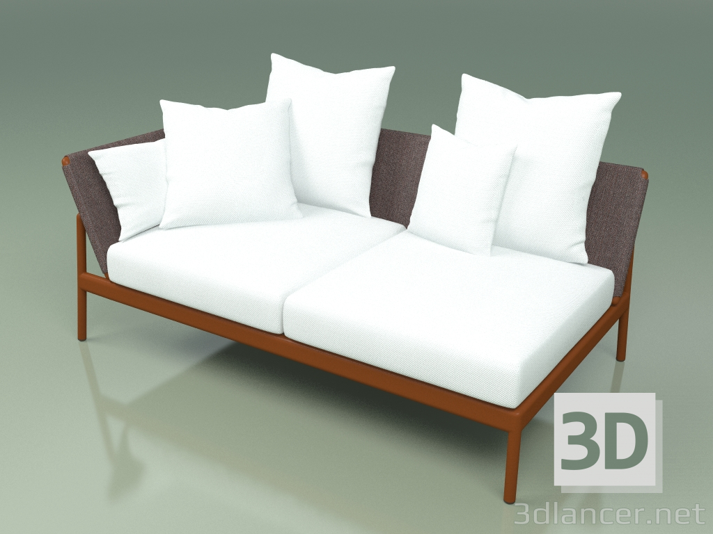 3d model Sofa module right 004 (Metal Rust, Batyline Brown) - preview