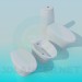 3d model Toilet and bidet in a set - preview