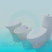 3D modeli Tuvalet ve bide bir küme - önizleme