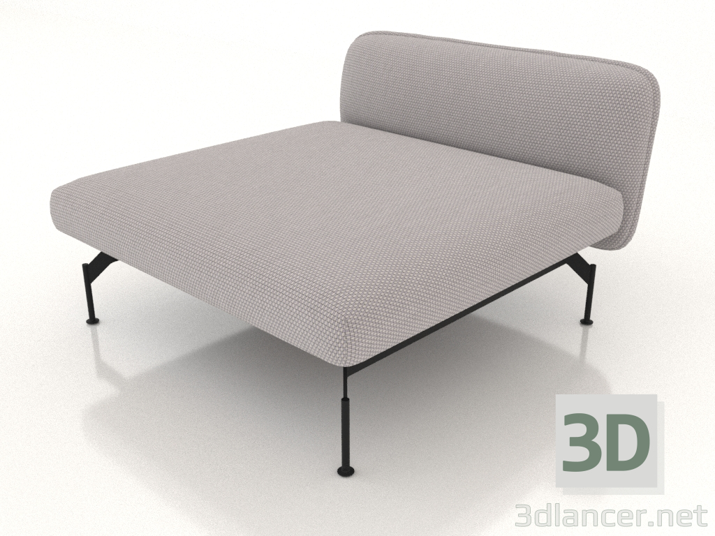 modèle 3D Module canapé 1,5 place de profondeur (revêtement cuir à l'extérieur) - preview