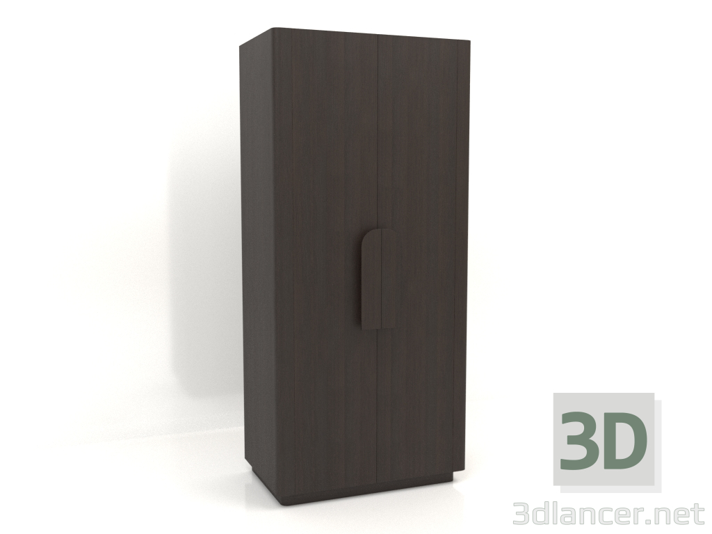 3d model Wardrobe MW 04 wood (option 2, 1000x650x2200, wood brown dark) - preview