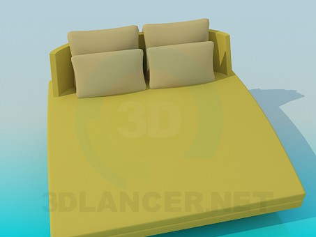 3D modeli Kanepe-yatak - önizleme