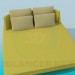 3D modeli Kanepe-yatak - önizleme