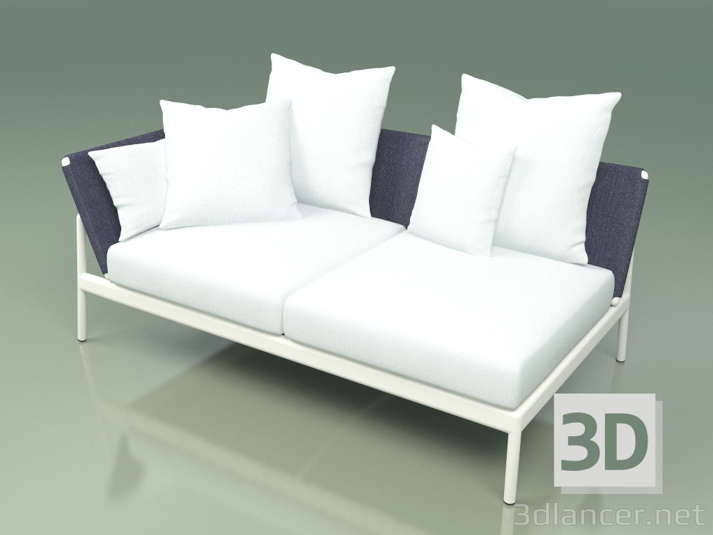 3d model Sofa module right 004 (Metal Milk, Batyline Blue) - preview