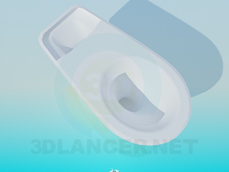 modèle 3D Siège de toilettes sans couvercle - preview
