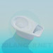 modello 3D Sedile WC senza coperchio - anteprima