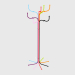 modello 3D Appendiabiti albero (multicolore) - anteprima