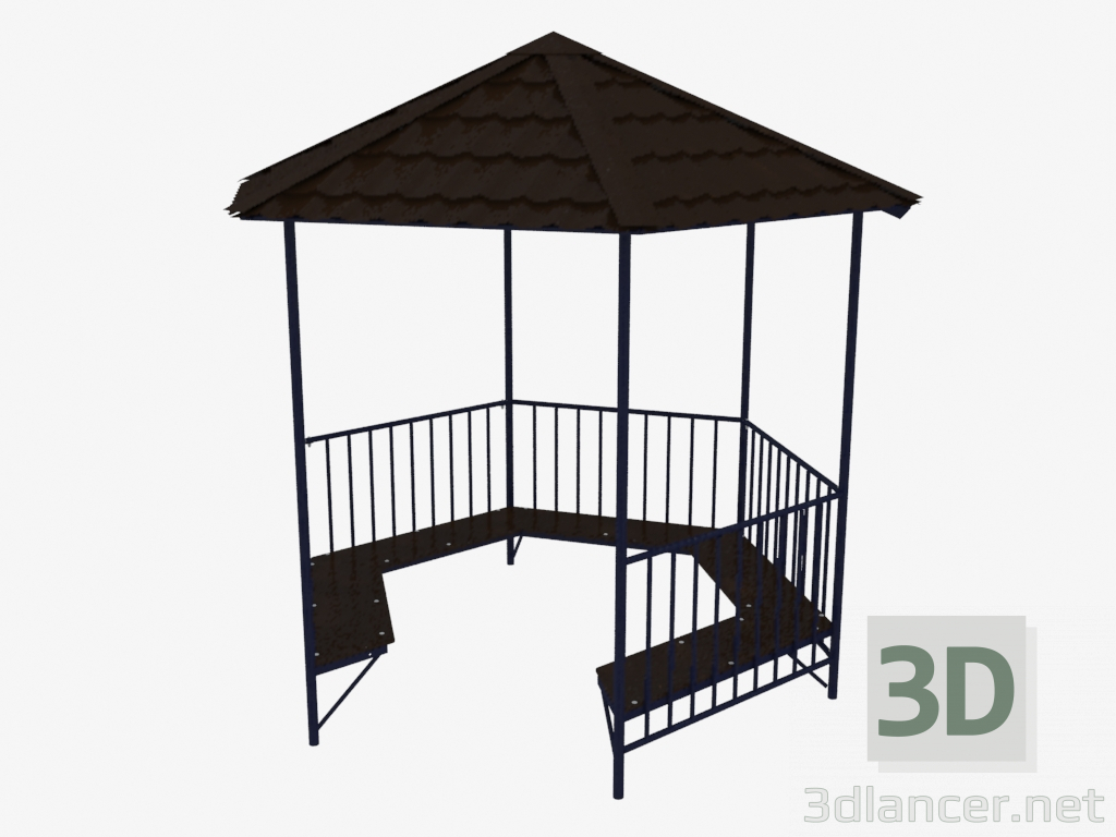 3D Modell Schattenüberdachung (Laube) (0001) - Vorschau