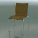 3d model Four-legged chair with extra width, upholstered in fabric (121) - preview