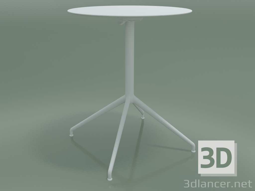 3D Modell Runder Tisch 5743 (H 72,5 - Ø 59 cm, entfaltet, weiß, V12) - Vorschau