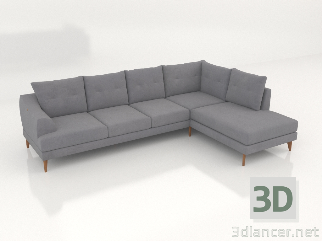 modèle 3D Canapé d'angle îlot pour 5 personnes - preview