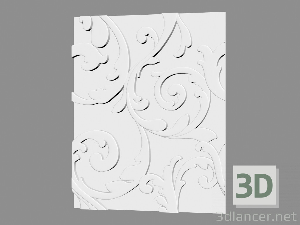 modèle 3D Panneau mural de gypse (art 114) - preview