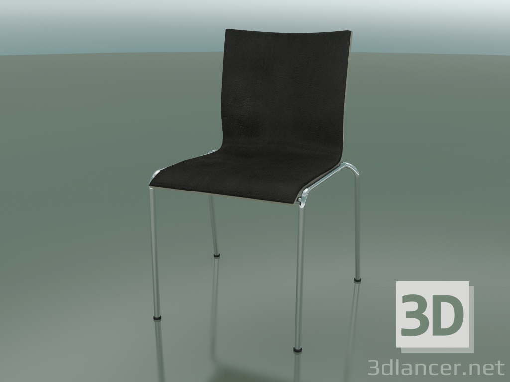 modello 3D Sedia a quattro gambe con larghezza extra, rivestimento interno in pelle (121) - anteprima