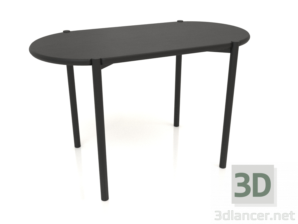 modello 3D Tavolo da pranzo DT 08 (estremità arrotondata) (1215x624x754, legno nero) - anteprima
