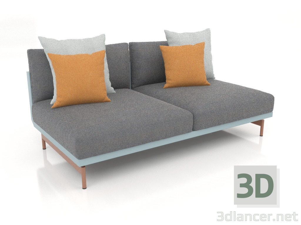 modèle 3D Module canapé, section 4 (Bleu gris) - preview