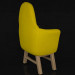 modèle 3D chaise jaune - preview