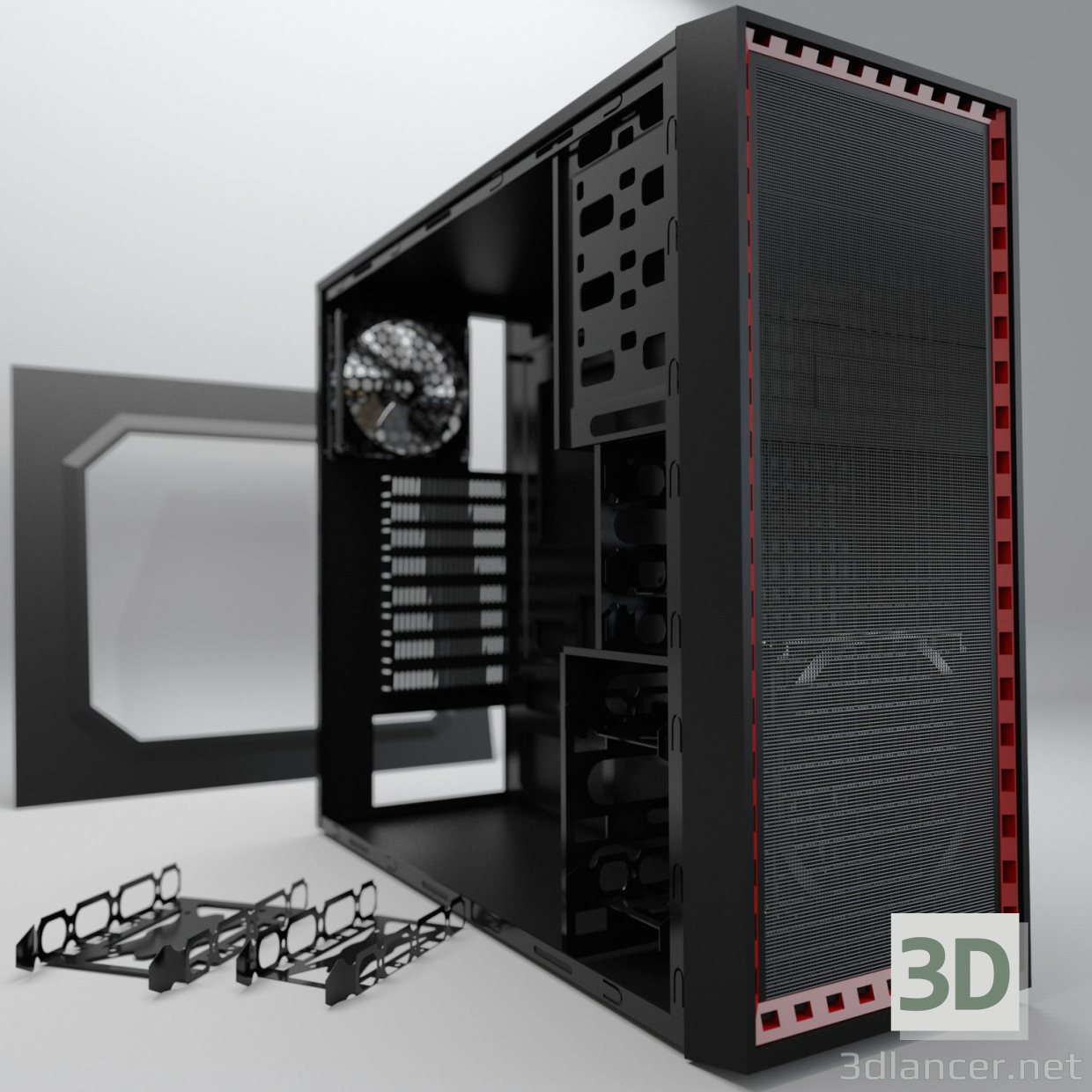 3d model Computer case - preview