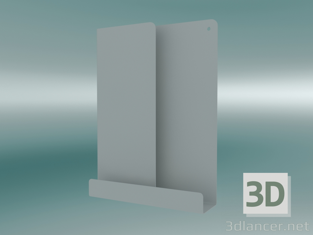3 डी मॉडल शेल्फ मुड़ा हुआ (29,5x40 सेमी, ग्रे) - पूर्वावलोकन