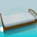 3d модель Одноместная кровать с матрасом – превью