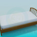3d model Single bed with mattress - preview