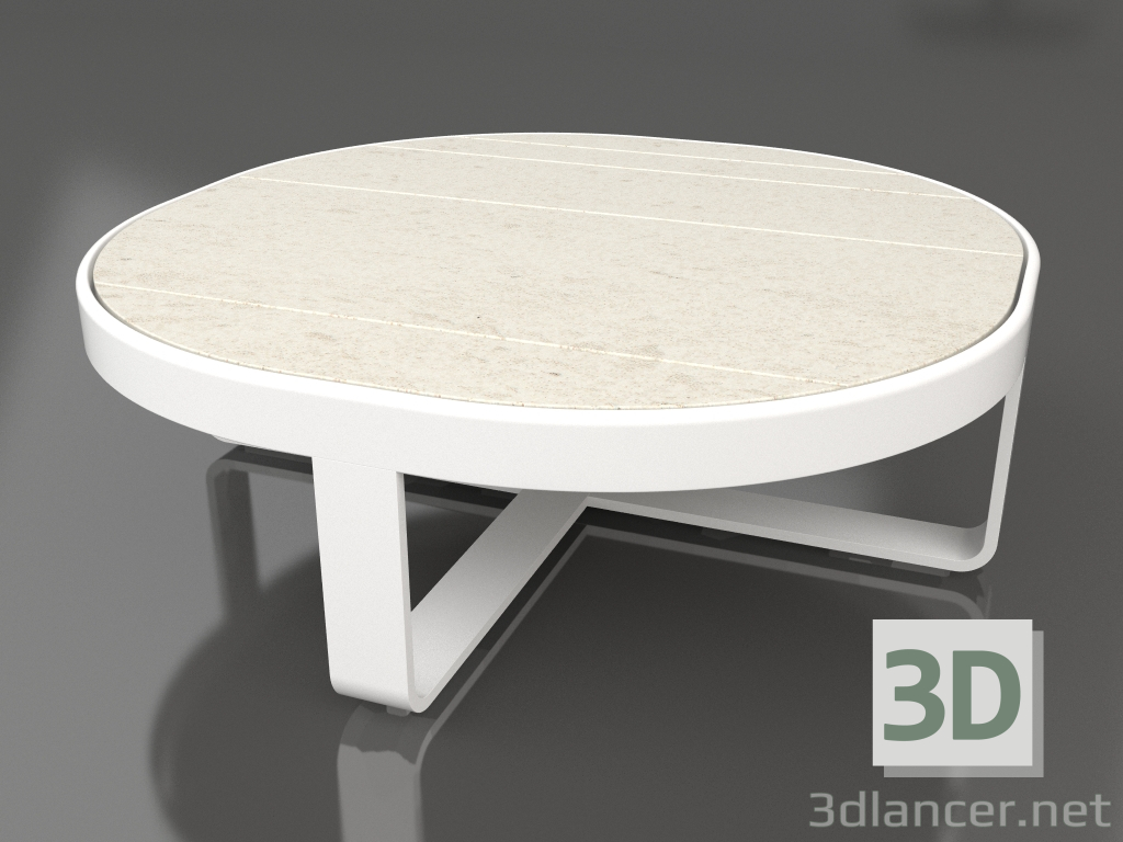 3d модель Кофейный столик круглый Ø90 (DEKTON Danae, White) – превью