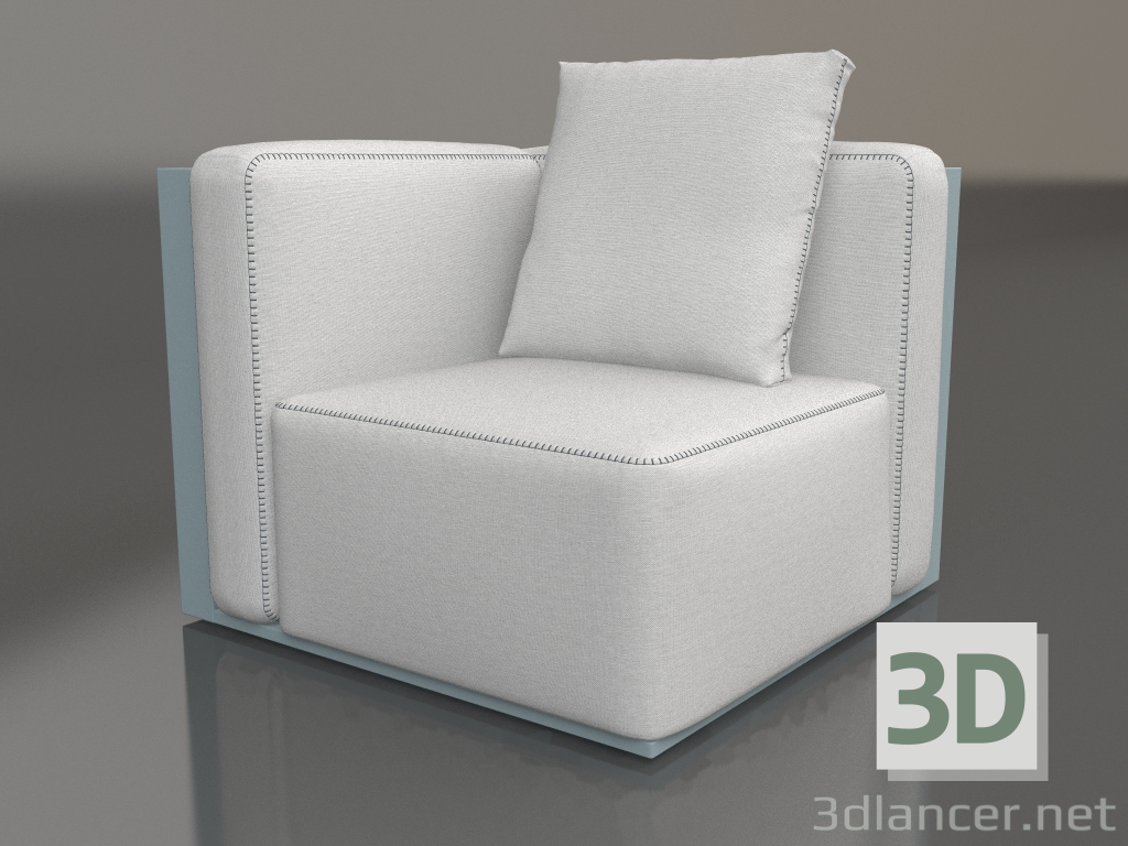modèle 3D Module canapé, section 6 (Bleu gris) - preview