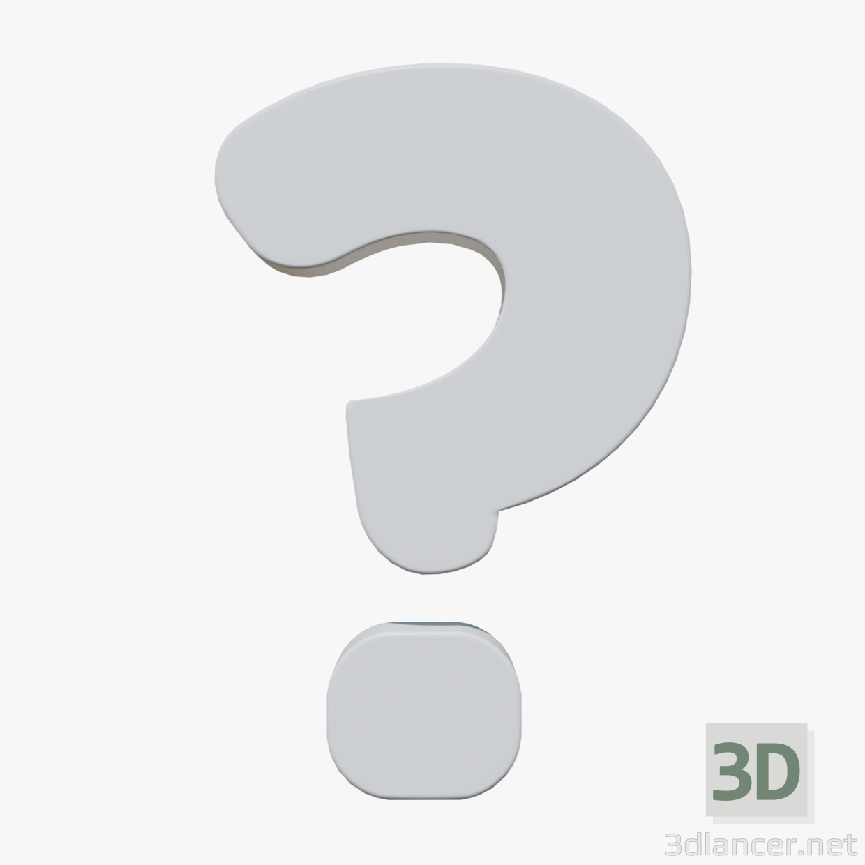 Fragesymbol Weiß 3D-Modell kaufen - Rendern