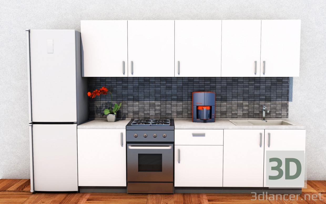 Modelo 3d cozinha - preview