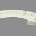 modello 3D Divano di cuoio semi-circolare rotondo (608) - anteprima