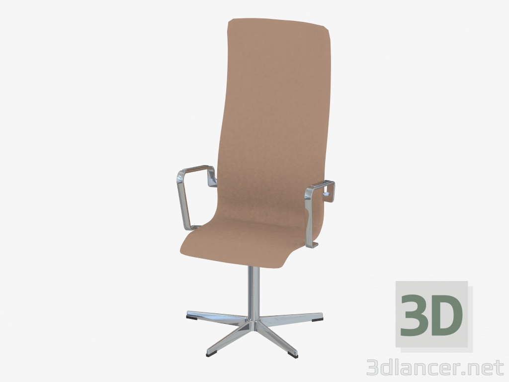 3 डी मॉडल कार्यालय की कुर्सी ऑक्सफ़ोर्ड (उच्च पीठ के बिना पहियों के बिना) - पूर्वावलोकन