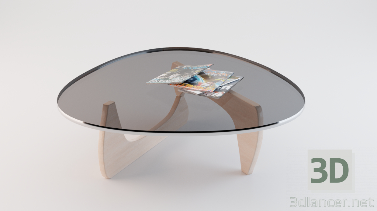 3 डी मॉडल टेबल (विटारा व्हाइट कॉफी टेबल) - पूर्वावलोकन