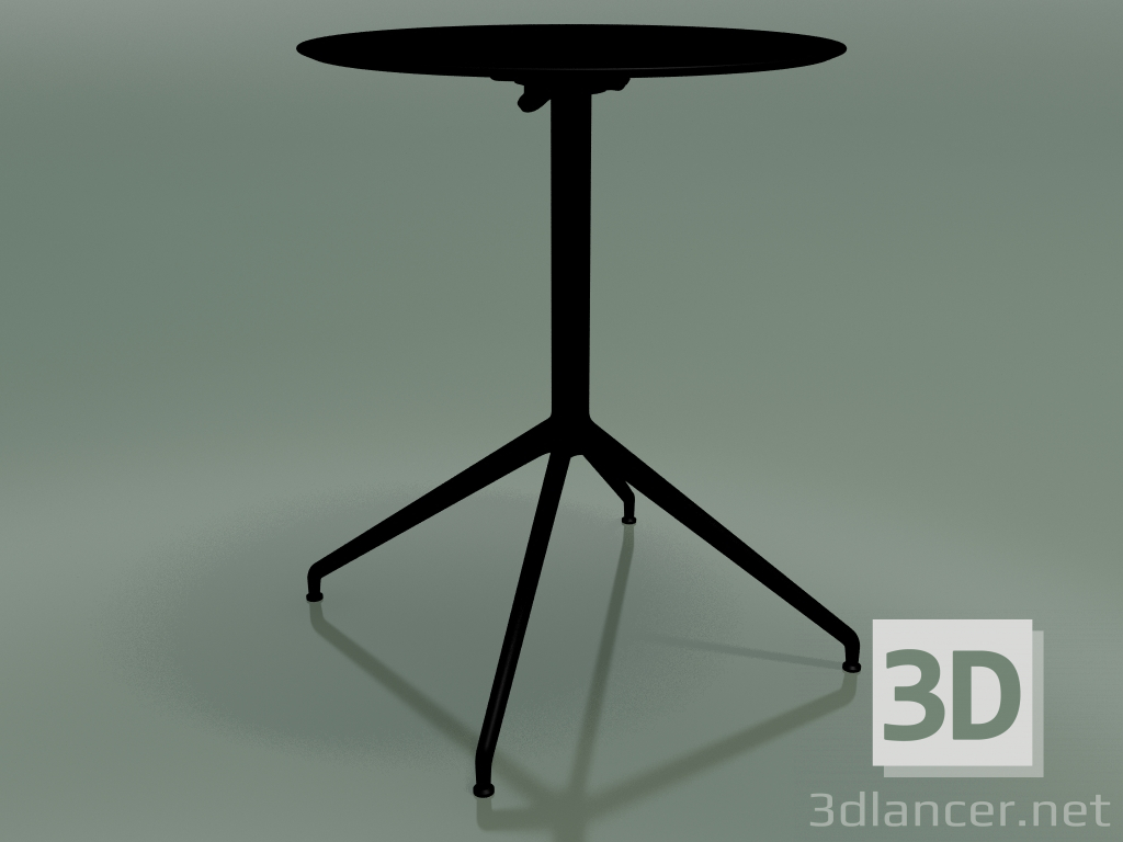 modello 3D Tavolo rotondo 5743 (H 72.5 - Ø59 cm, aperto, Nero, V39) - anteprima