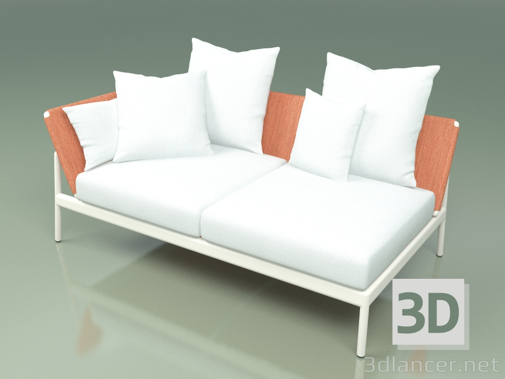 3d model Sofa module right 004 (Metal Milk, Batyline Orange) - preview