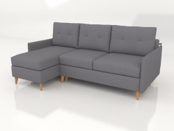 West corner 3-seater folding sofa