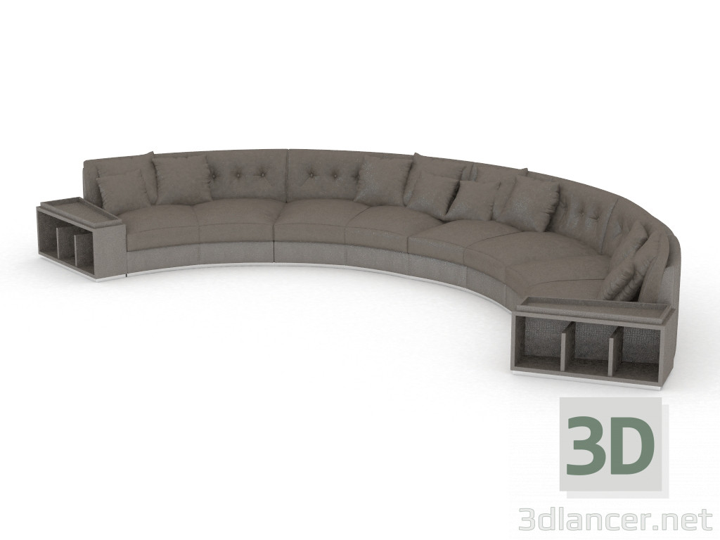 3D Modell Halbkreis-Sofa Zirkus (604) - Vorschau