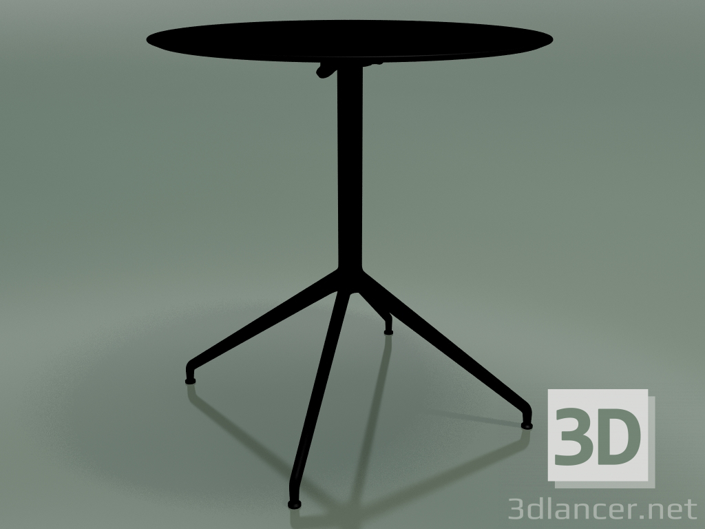 3D Modell Runder Tisch 5744 (H 72,5 - Ø69 cm, ausgebreitet, schwarz, V39) - Vorschau
