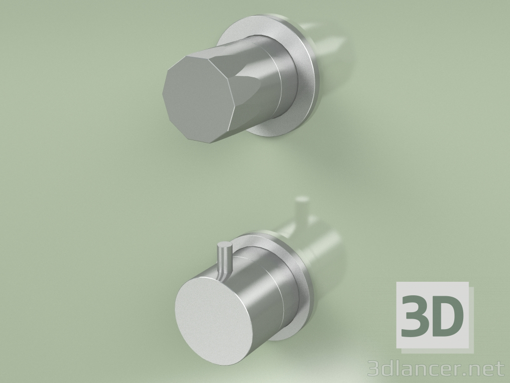 modèle 3D Set mitigeur thermostatique avec 1 robinet d'arrêt (15 48, AS) - preview