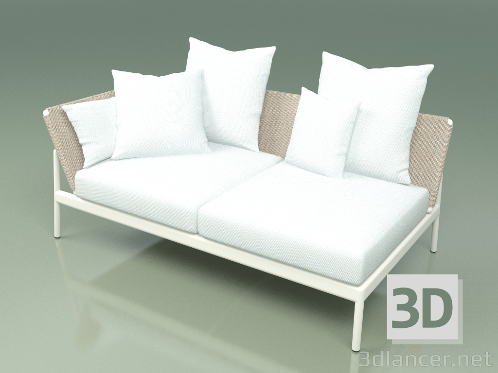 3D Modell Sofamodul rechts 004 (Metal Milk, Batyline Sand) - Vorschau