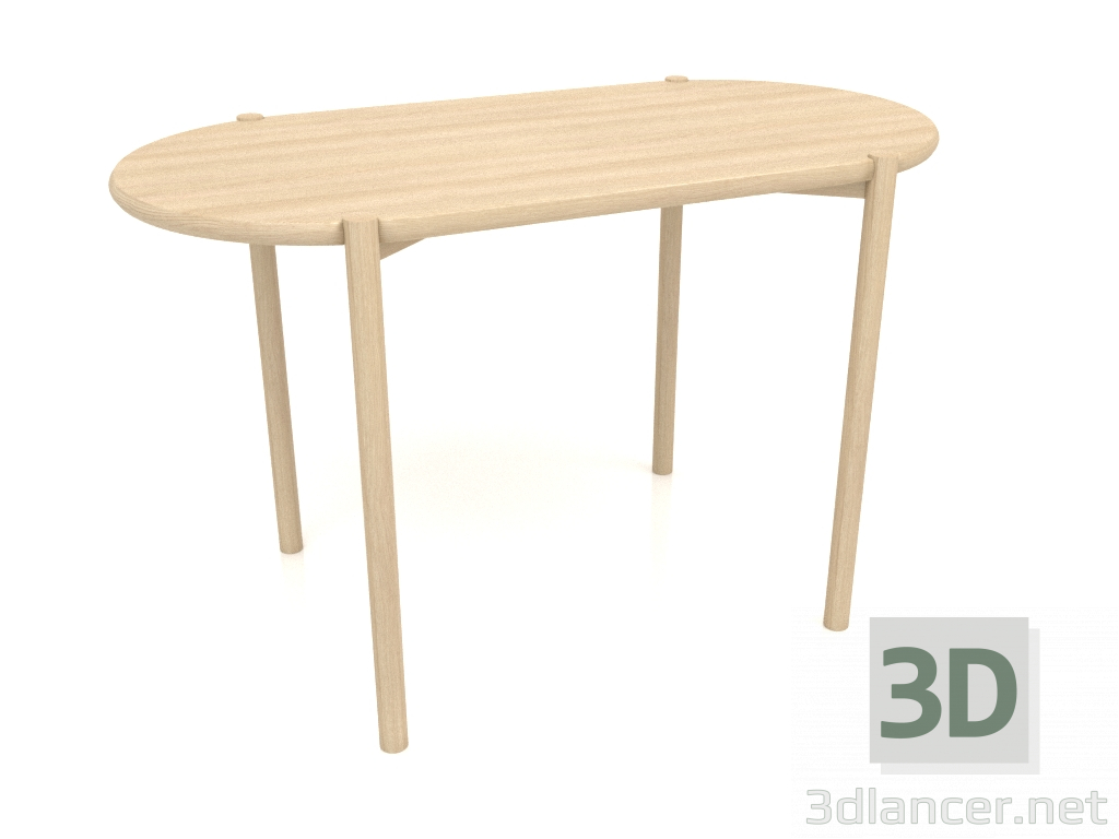 modello 3D Tavolo da pranzo DT 08 (estremità arrotondata) (1215x624x754, legno bianco) - anteprima