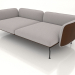 3d model Módulo sofá de 2,5 plazas de fondo con reposabrazos 85 (tapizado exterior de piel) - vista previa
