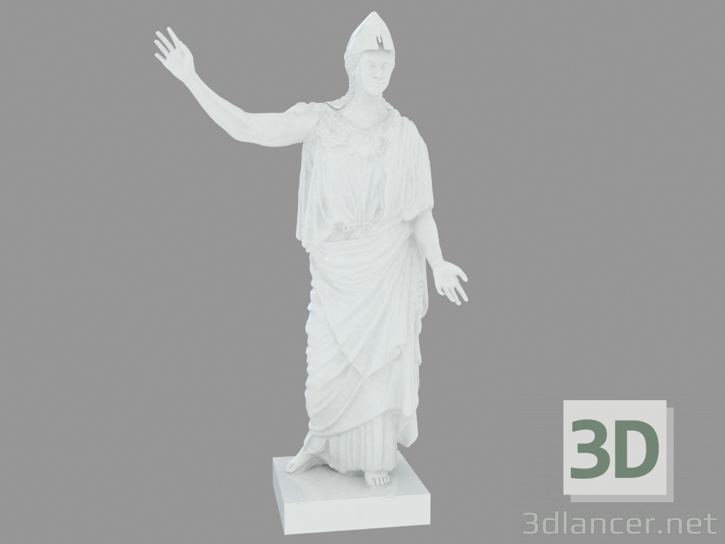 3D modeli Porselen heykel Athena Pallas de Velletri - önizleme