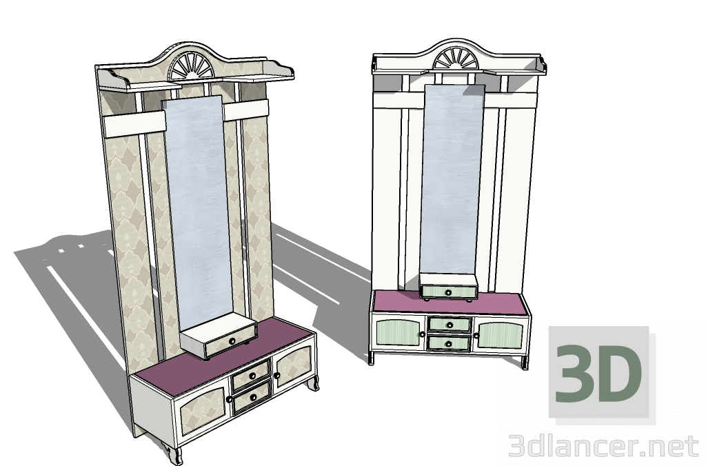 modèle 3D couloir provençal - preview