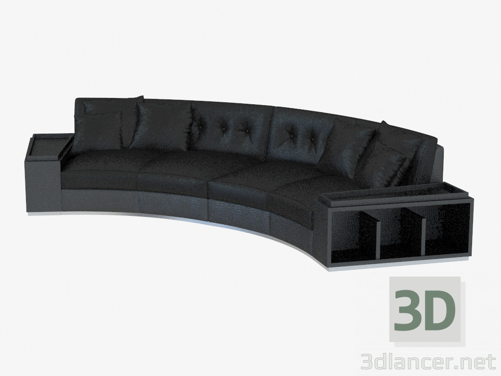 3D modeli Kanepe Yari Sirdis Deri Sirki (430) - önizleme